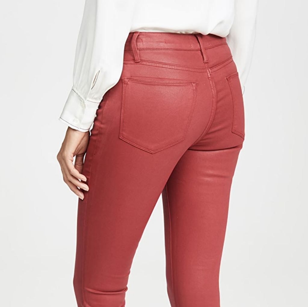 Frame Le High Coated Red Skinny Jeans